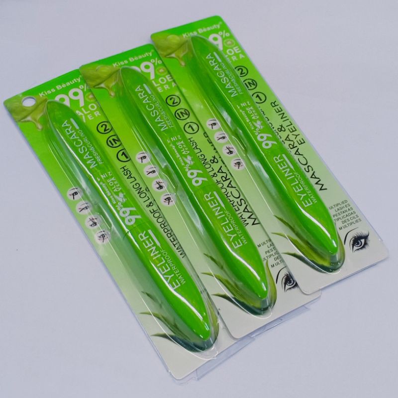 MASCARA DAN EYELINER ALOEVERA K.B 2IN1 WATERPROF