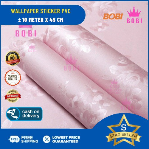 Wallpaper Sticker  81033-F5 Samar Pink - Wallpaper Sticker Termurah - Uk. 9mx45cm Merk BOBI