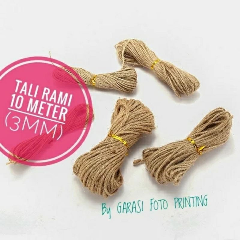 Tali Rami 10 Meter 3ply 3mm Bahan Craft 10m Hampers Ramadhan Bucket Box 3 ply Undangan Hang Tag