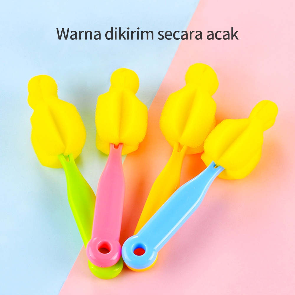 Halobaby Sikat Botol Dot Sponge 2 In 1 / Spons Pembersih Botol Dot Empeng