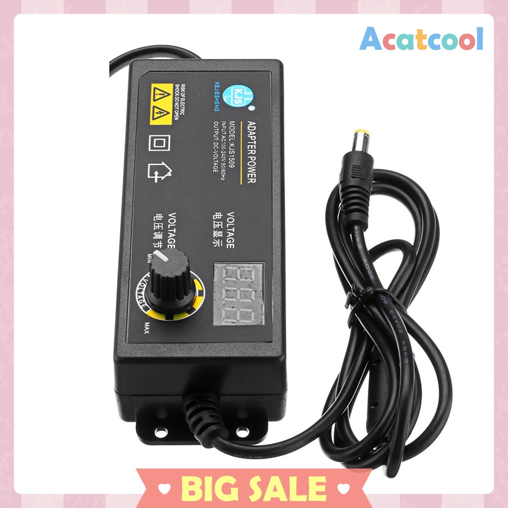 3-36V 60W Power Adapter Adjustable Voltage with Display Screen US Plug