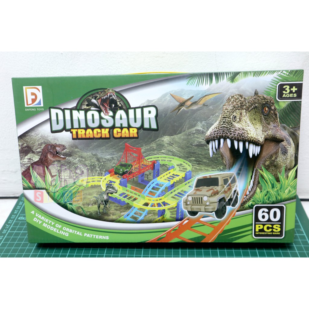 dinosaur track car