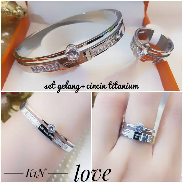 Titanium gelang dan cincin 2304g