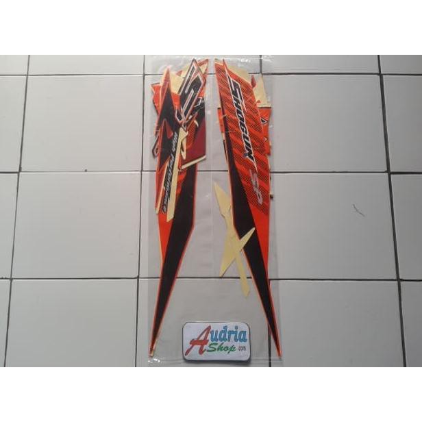 TOP STIKER STRIPING MOTOR SUZUKI SHOGUN SP 125 2008 ORANGE-HITAM , DGI ....