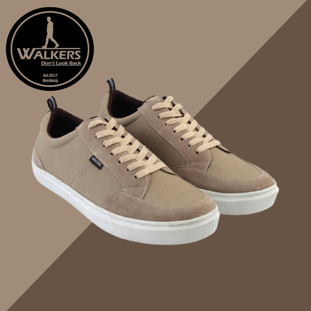 Sepatu Casual Sneakers Pria Walkers Derby Cream Kuliah Santai Pria