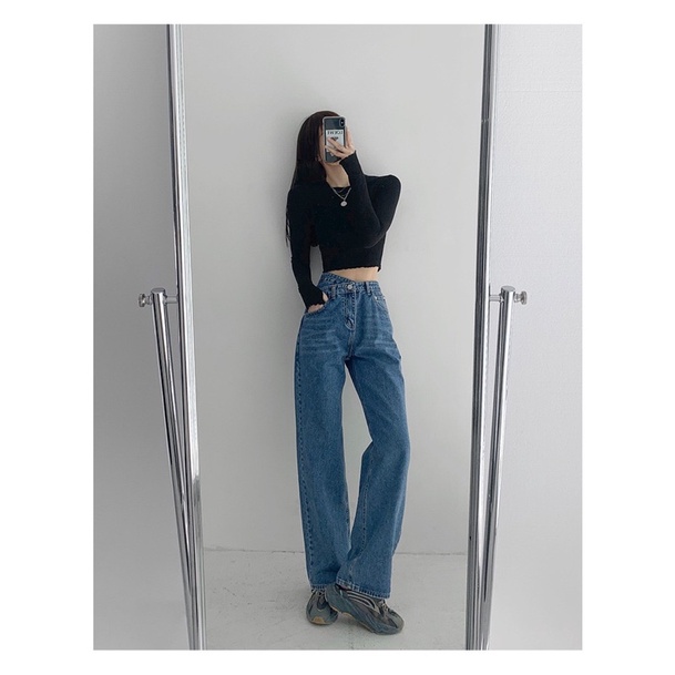 JEANS NEW DESIGN HIGHWAIST IMPORT CELANA PANTS WANITA CEWEK CULLOTE BAGGY DENIM MX829