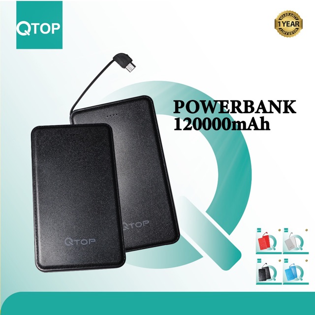 Powerbank QTOP 12000mAh Original V41 GARANSI 1 tahun / Powerbank Slim 12.000mah Original