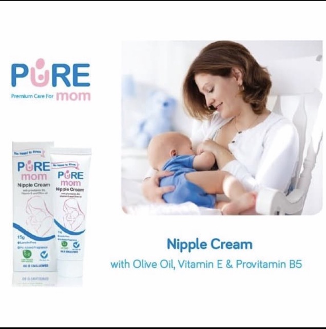 Pure Mom Nipple 15 grm Cream Nipple Puting Baby Bayi