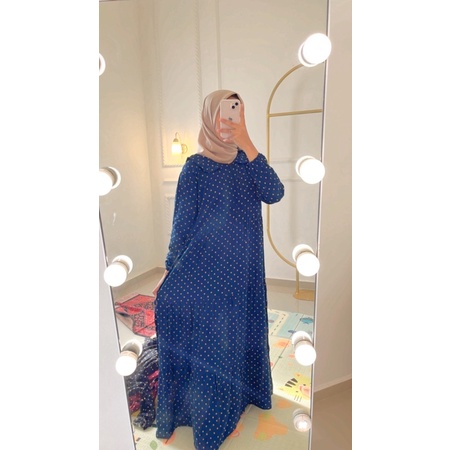 Dress polka rempel susun
