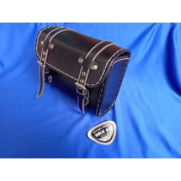 side bag tas samping kulit imitasi untuk motor kawasaki w175 tiger scorpio Motor