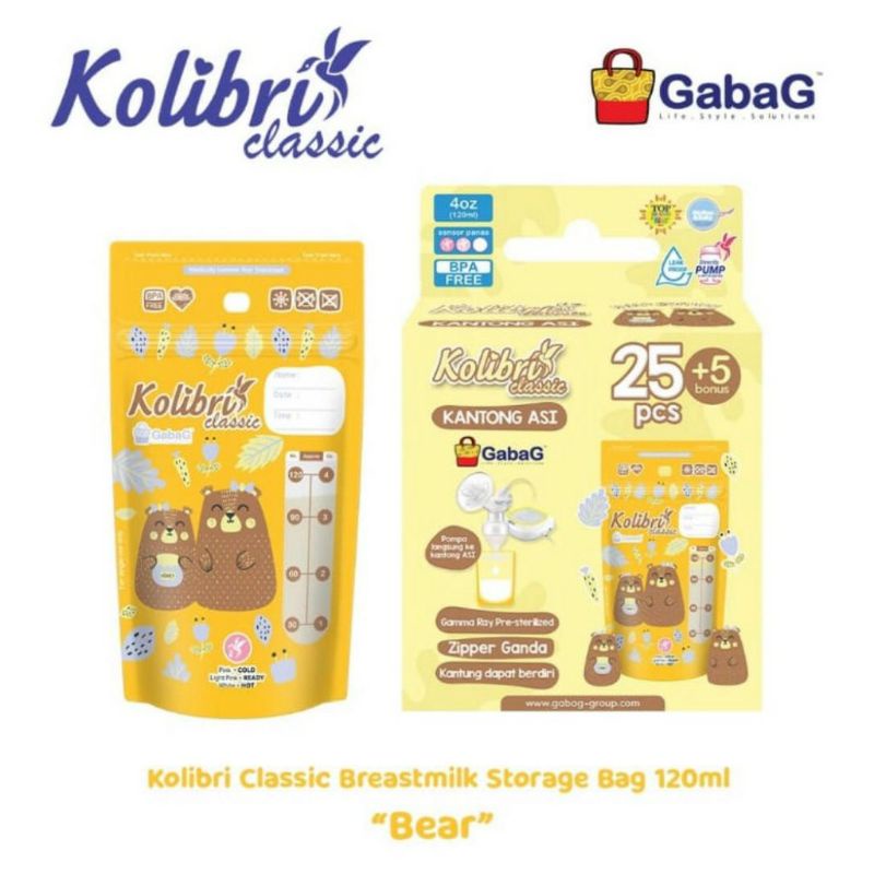 Gabag Kantong Asi Classic 120 ml (GBC120) | Breast milk 120 ml classic