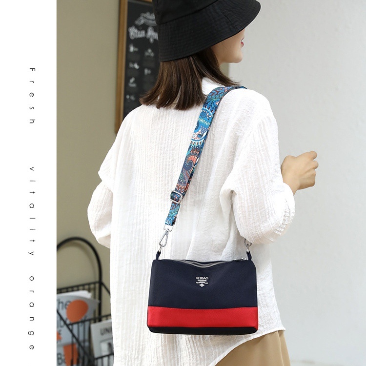 TAS SELEMPANG WANITA CHIBAO ORI IMPORT KANVAS PREMIUM NAVY MERAH AYALA SLING BAG TA626N1 CEWEK KOREA KECIL FASHION REMAJA KEKINIAN MURAH SIMPLE CASUAL BRANDED BATAM