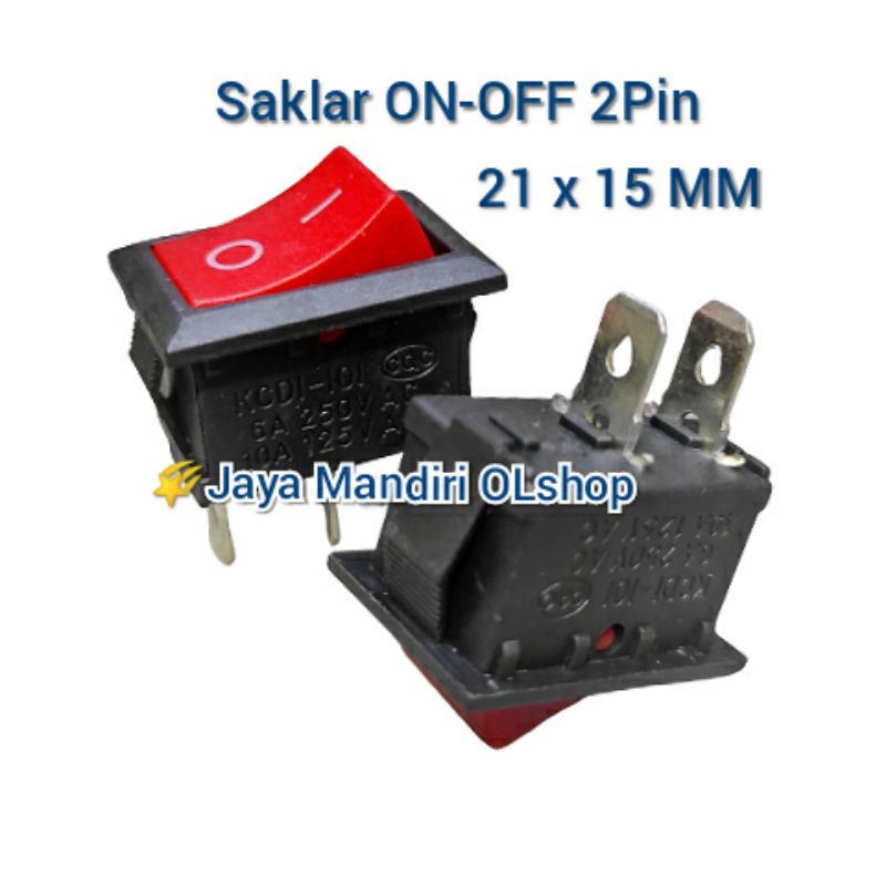 SAKLAR/ ROCKER SWITCH ON-OFF 2 PIN - MERAH