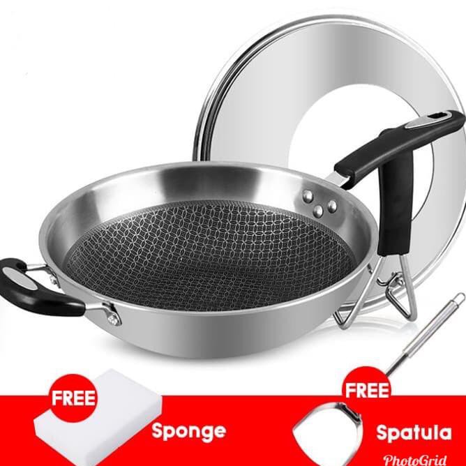Wajan Masak Wok Pan Stainless Steel 304 Berkualitas