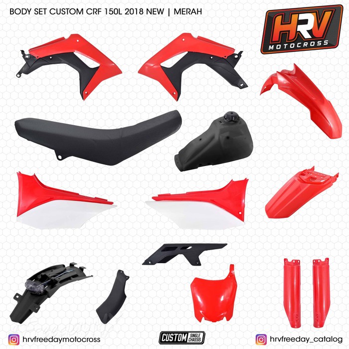 Body Set Body Kit CRF150L Lengkap Tangki Jok HRV