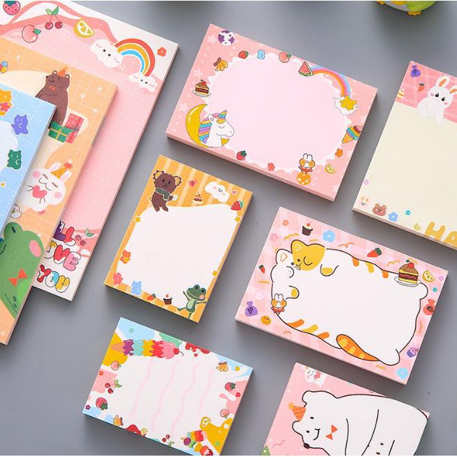 

Memo Pad Motif / Sticky Notes Pad Note Kertas Karakter Lucu Post It Polos / ATK / Memo Karakter Lucu Notebook Sticky Notes Tempelan Catatan Mini Memo Note Karakter Animal