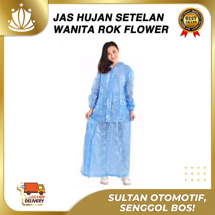 Jaket Wanita Jas Hujan Wanita Cewek Setelan Set Jaket Rok Tebal Elmondo ROSALIA - Ungu(O7T3) Jaket W