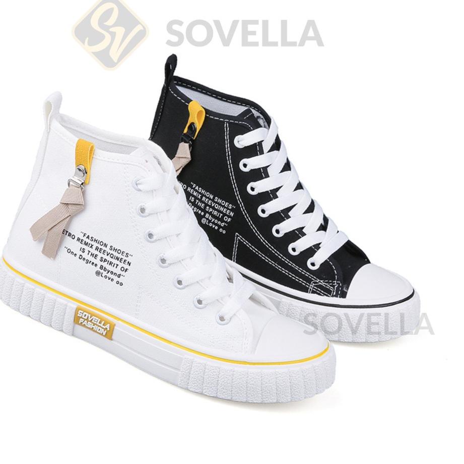 Tren Kekinian.. SOVELLA Harley Sepatu Sneakers Olahraga Sport Kets Wanita Hitam Putiih Import SP1934