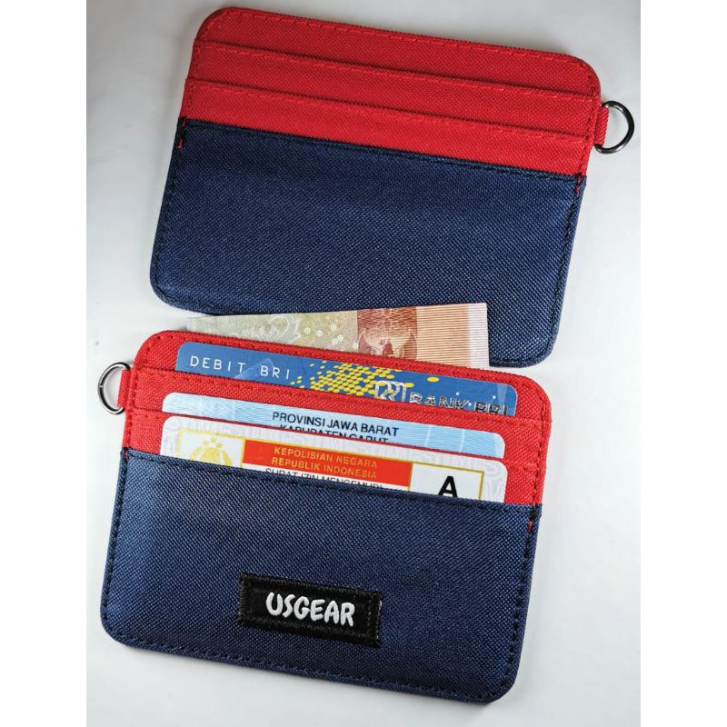 Dompet Kartu Tipis Card Wallet Simple Wallet Pria Wanita - Merah Navy UGSW0013