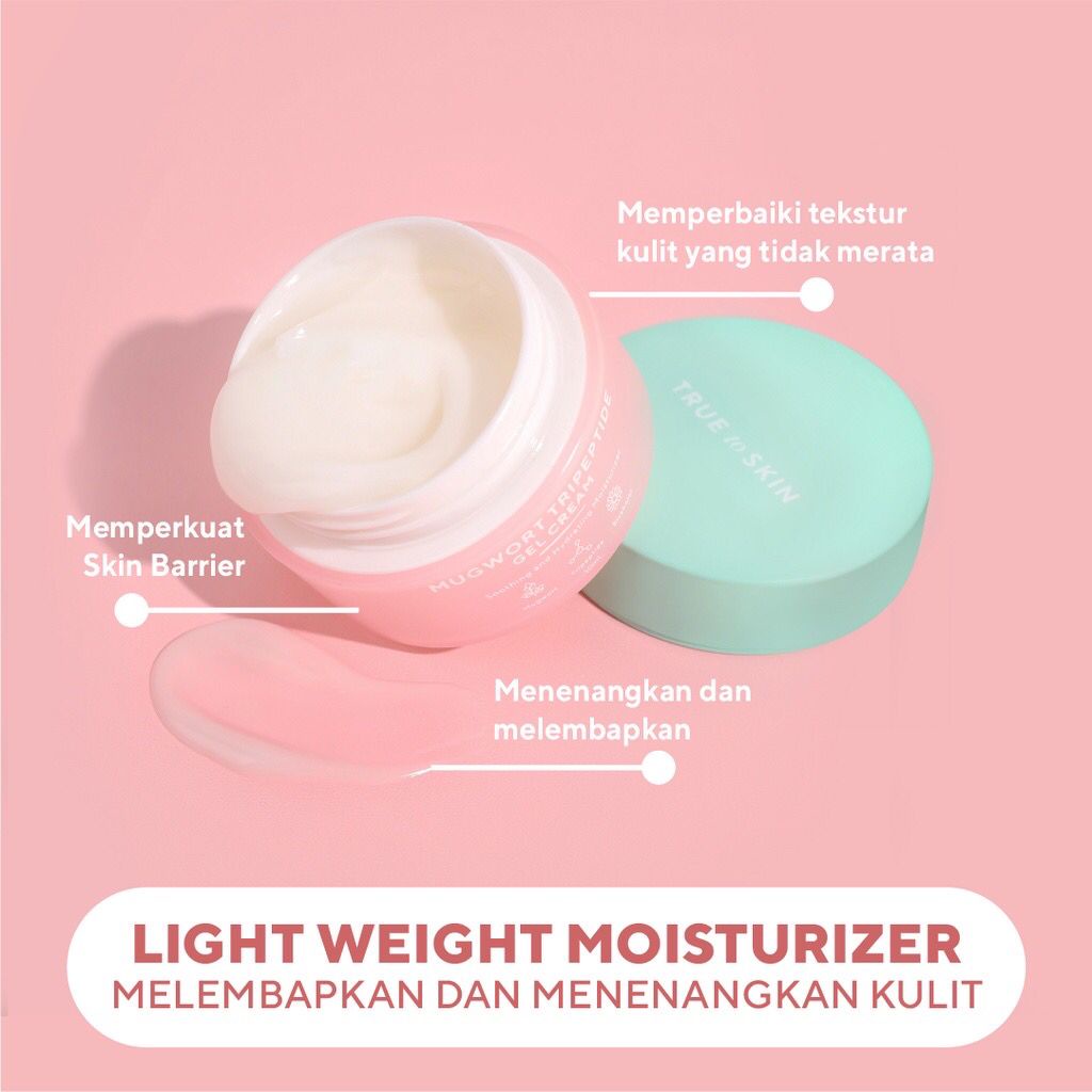 TRUE TO SKIN - Mugwort Tripeptide Moisturizer Gel Cream - Soothing &amp; Hydrating (Pelembap Gel Krim Pagi Malam)