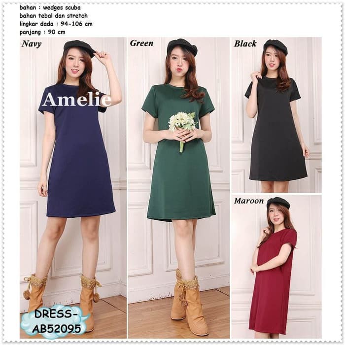 Mini Dress Gaun Pesta Santai Wanita Korea Import  Pink Putih Yellow