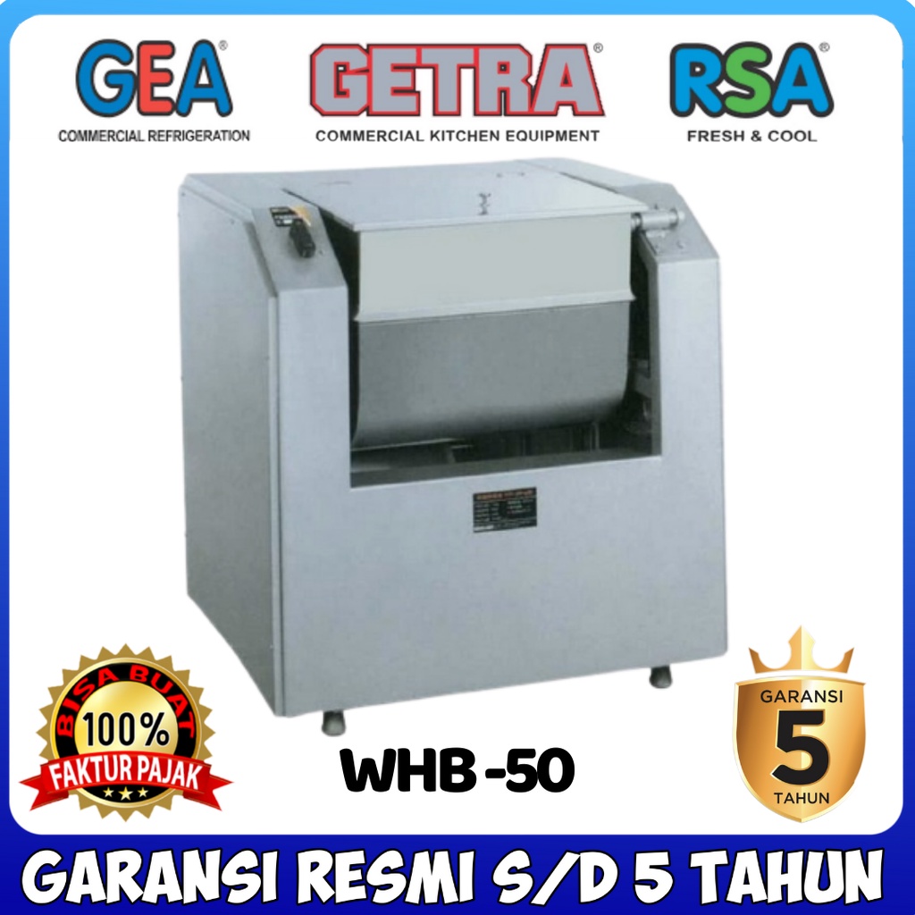 HORIZONTAL DOUGH MIXER GETRA WHB-50 MESIN PEMBUAT ADONAN MIE ROTI GARANSI