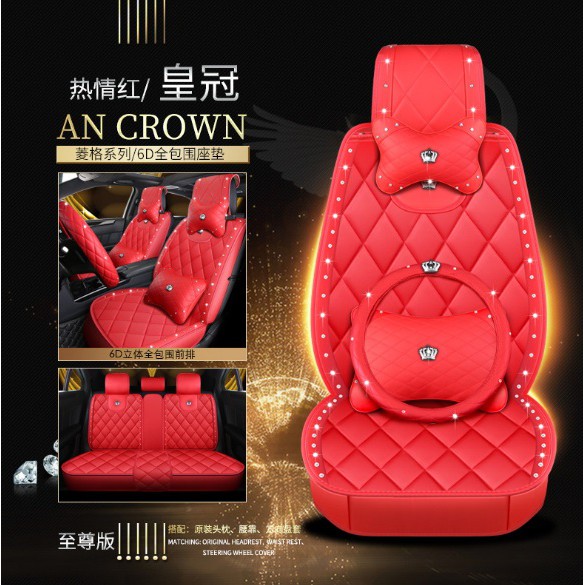 JOK KULIT DAD CROWN MAHKOTA FULLSET Sarung Cover Jok Mobil 2 Baris UNIVERSAL UNTUK SEMUA JENIS MOBIL