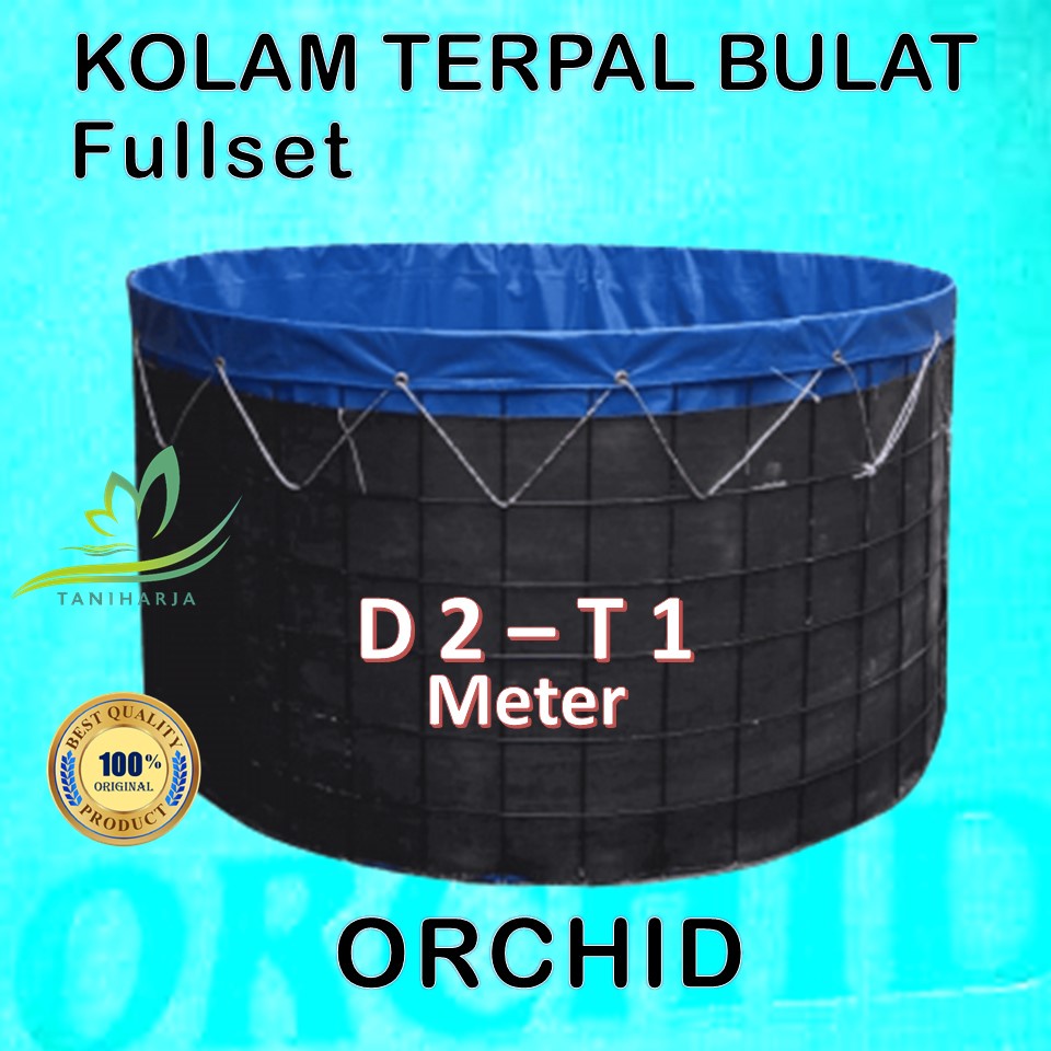 Kolam Terpal Bulat Fullset Diameter 2 Tinggi 1 Meter