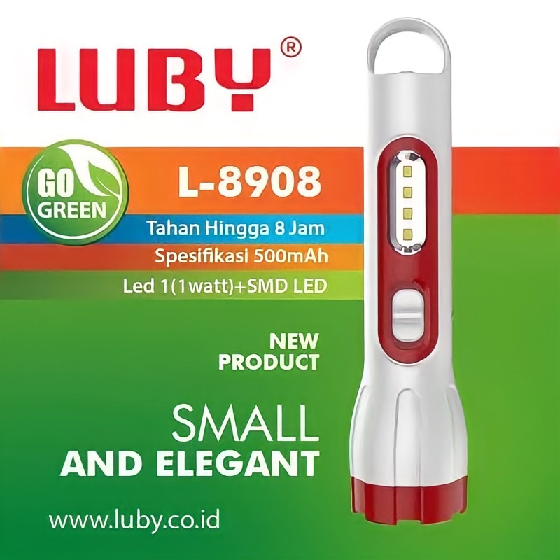 Senter LED cas mini + Emergency Rechargeable LUBY L-8908 (1 Watt)