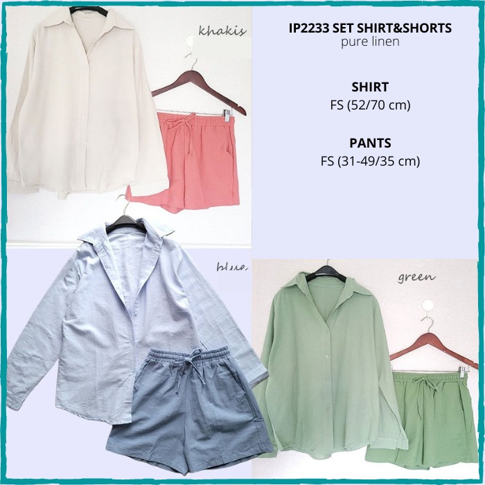 Setelan Branded Wanita - IMPORT 2233 SET SHIRT&SHORTS