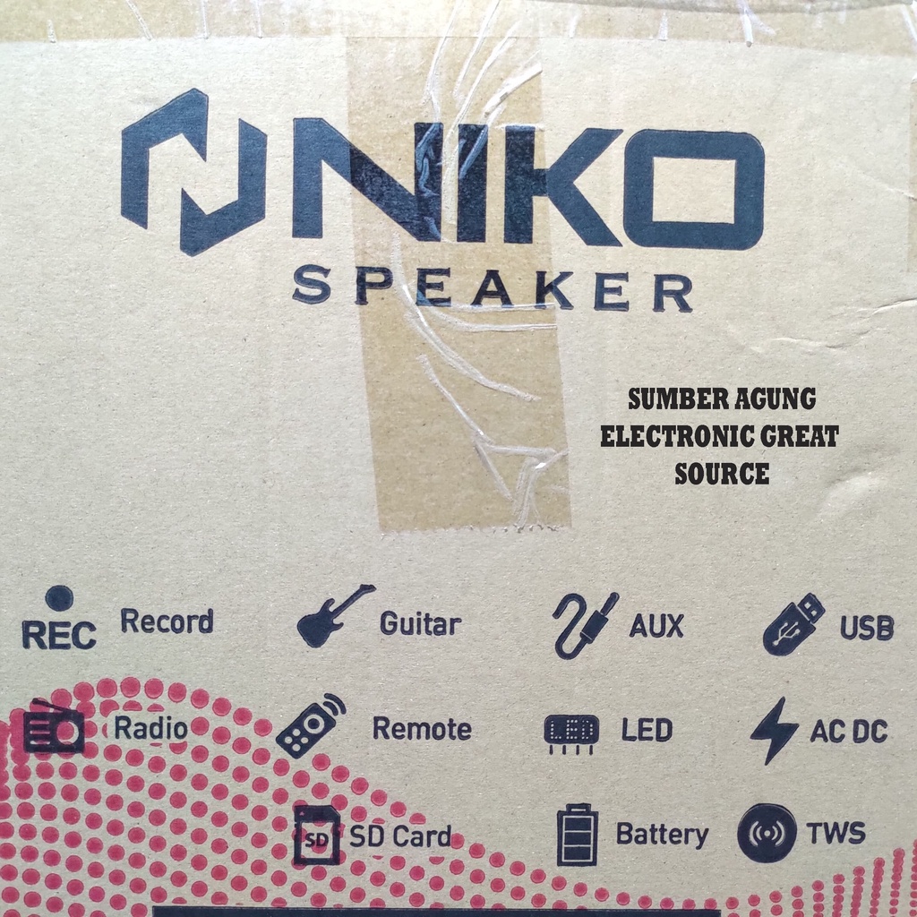 WT8A Niko Trolley Speaker Model A1 Record USB Bluetooth Gitar AUX Radio