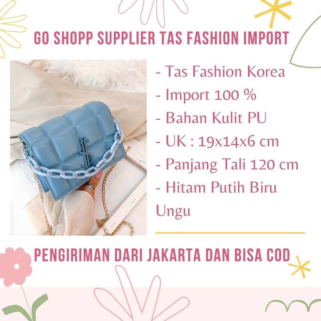 Tas Fashion Korea Import High Quality Terbaru - Tas Wanita Model Tali Rantai Kekinian [SL42]