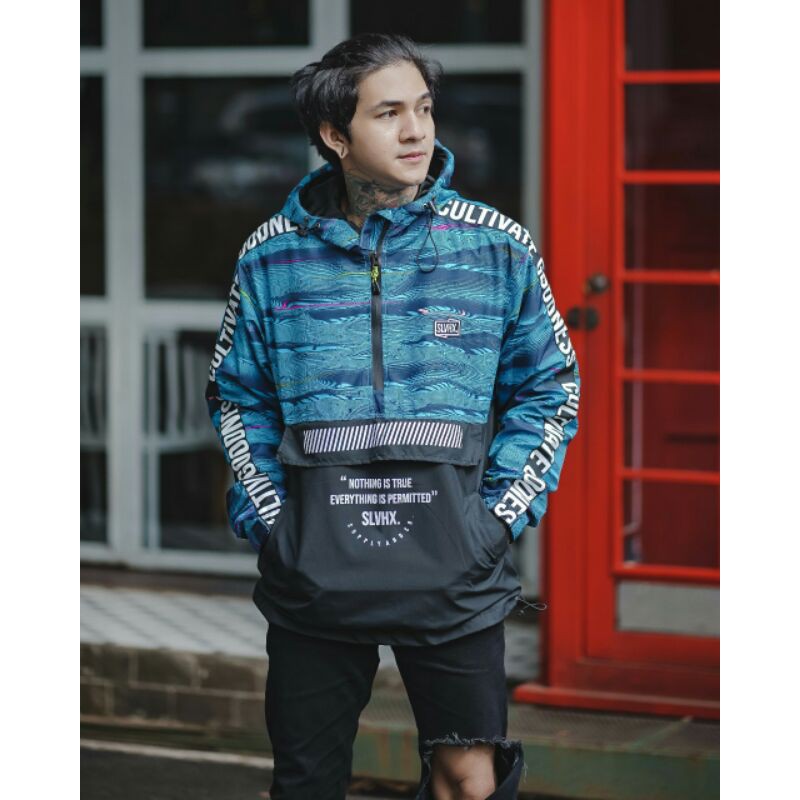 Jaket Cougle Fullprint Salviohexia Jaket Parasut Jaket Pria Jaket Outdoor Slvhx