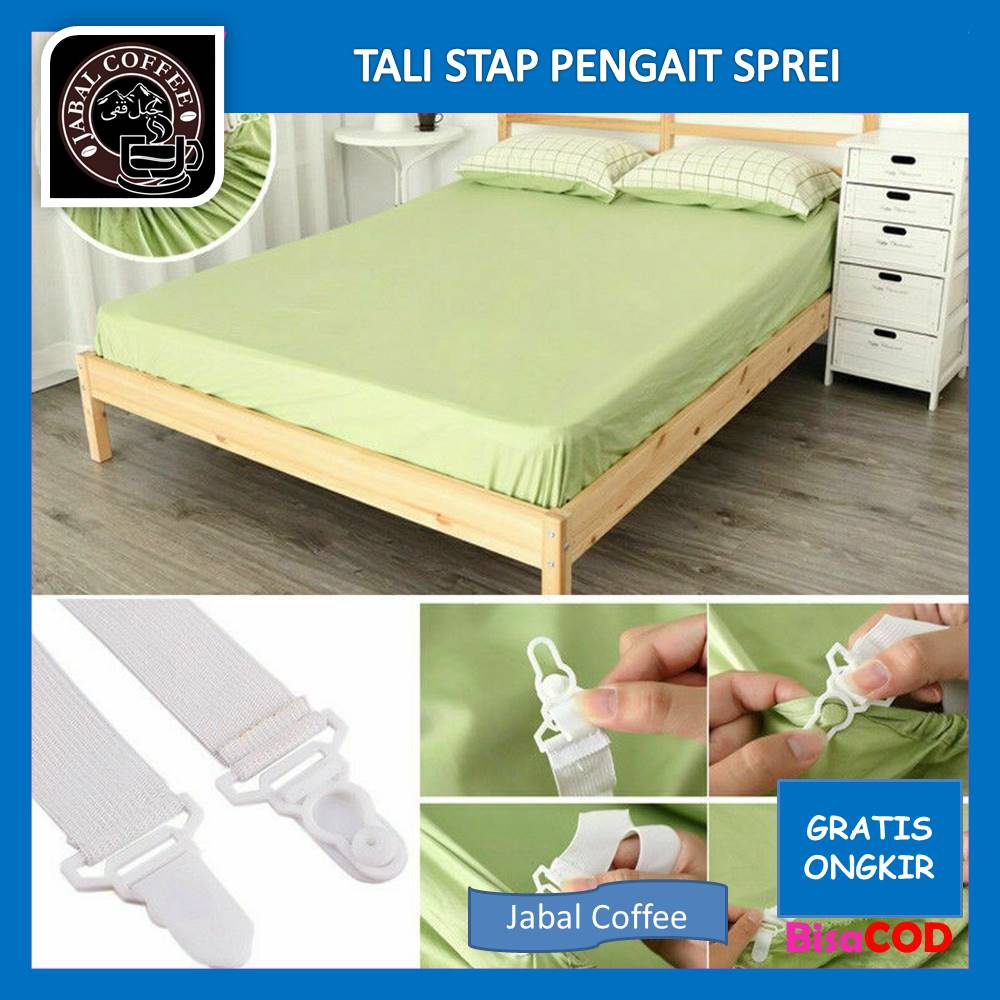 Tali Karet Tepi Sprei / Tali Stap Jepitan Pengait Ujung Sprei / Karet Pengait Sudut Sprei 1 Pcs