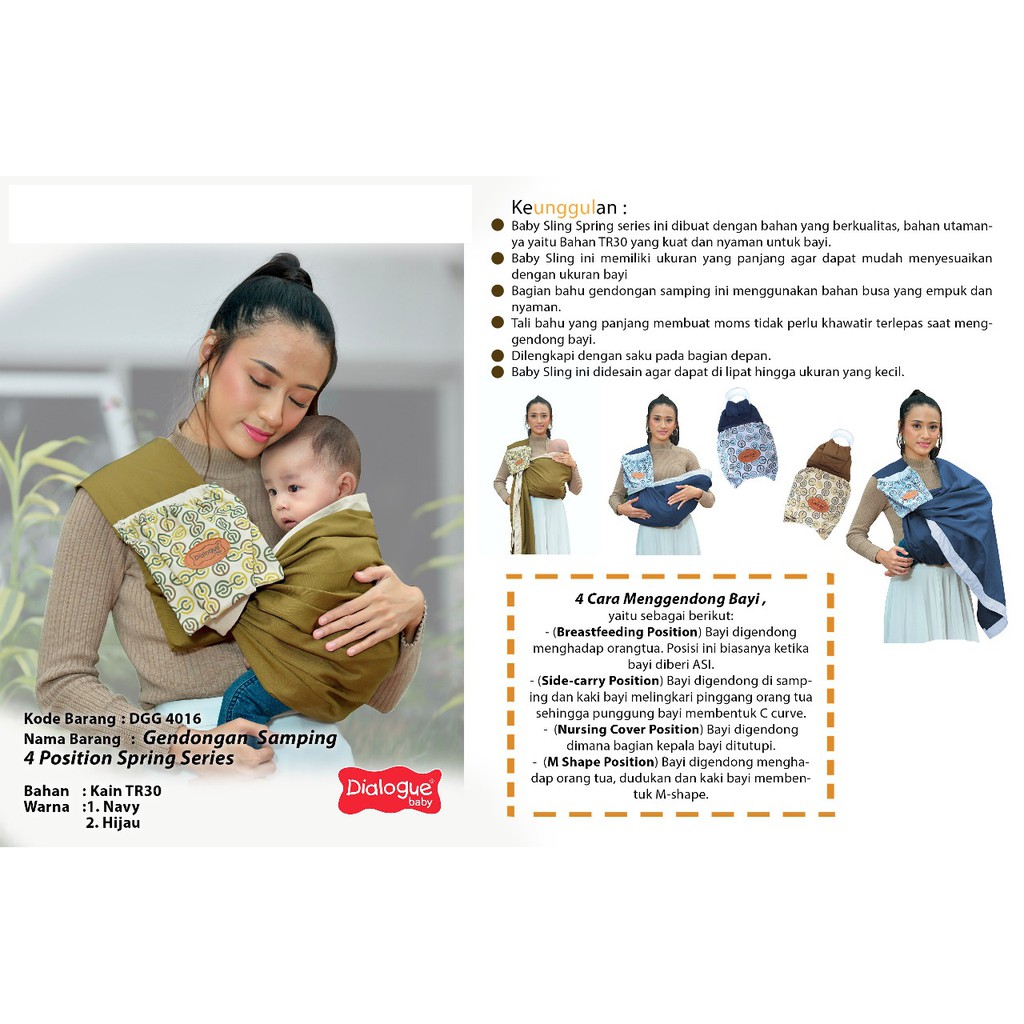 Dialogue Baby Gendongan Bayi Samping Spring Series - DGG 4016