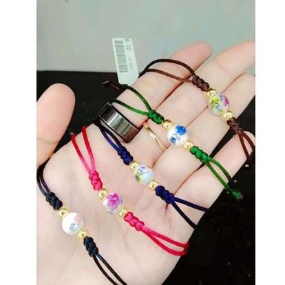 Gelang Tali Variasi Giok Bunga 2Bulatan "Semar Jawa"