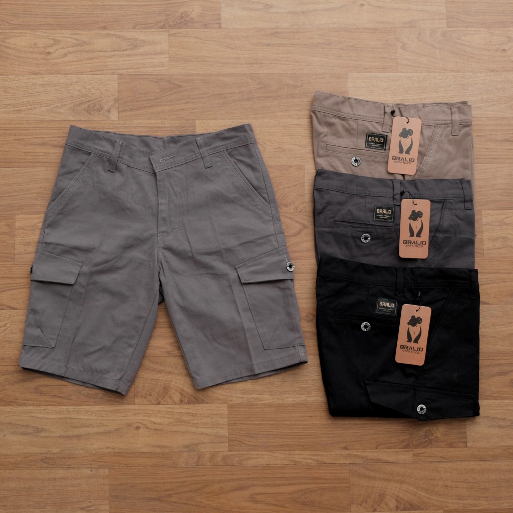 Bralio Denim Celana Pendek Kargo Cargo Outdoor Travelling Pantai Boardshort Chino Chinos Distro Pria