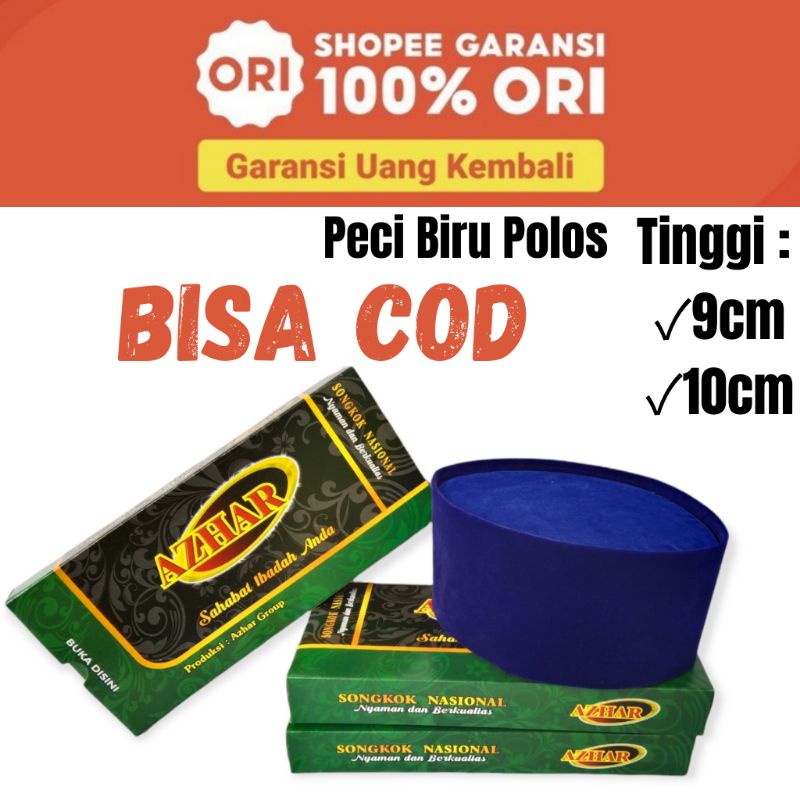 Peci Biru Polos Tinggi 9&10cm Peci Warna Biru Songkok Biru Kopiah Biru Kopyah Biru Polos