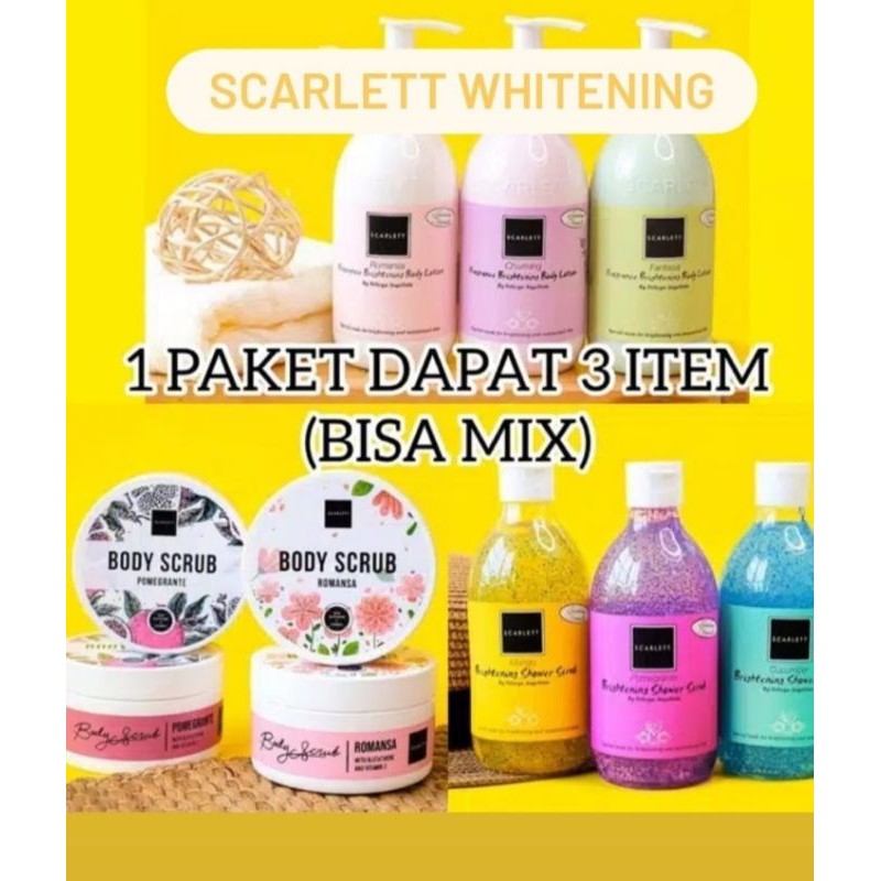SCARLETT WHITENING PAKET 3 ITEM
