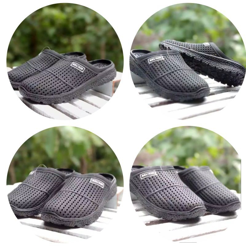 Sendal slop pria, slip on, full up bahan karet.