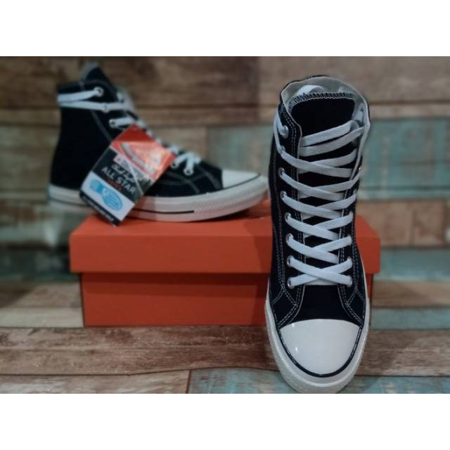 SNEAKERS COWOK HITAM BIRU MISTY  SEPATU CONVERSE ALLSTAR CHUK TAYLOR 70'S HITAM SOL GLOSSY/BENING