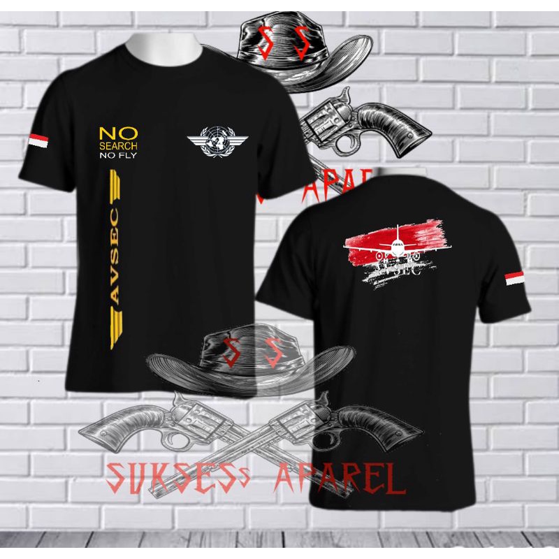 kaos avsec lengan pendek/penerbangan