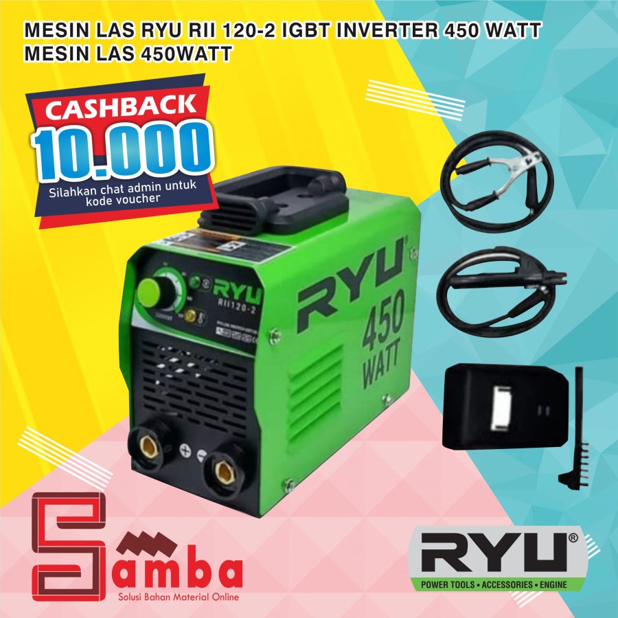 Jual MESIN LAS RYU RII 120-2 IGBT INVERTER 450 WATT / MESIN LAS 450WATT ...