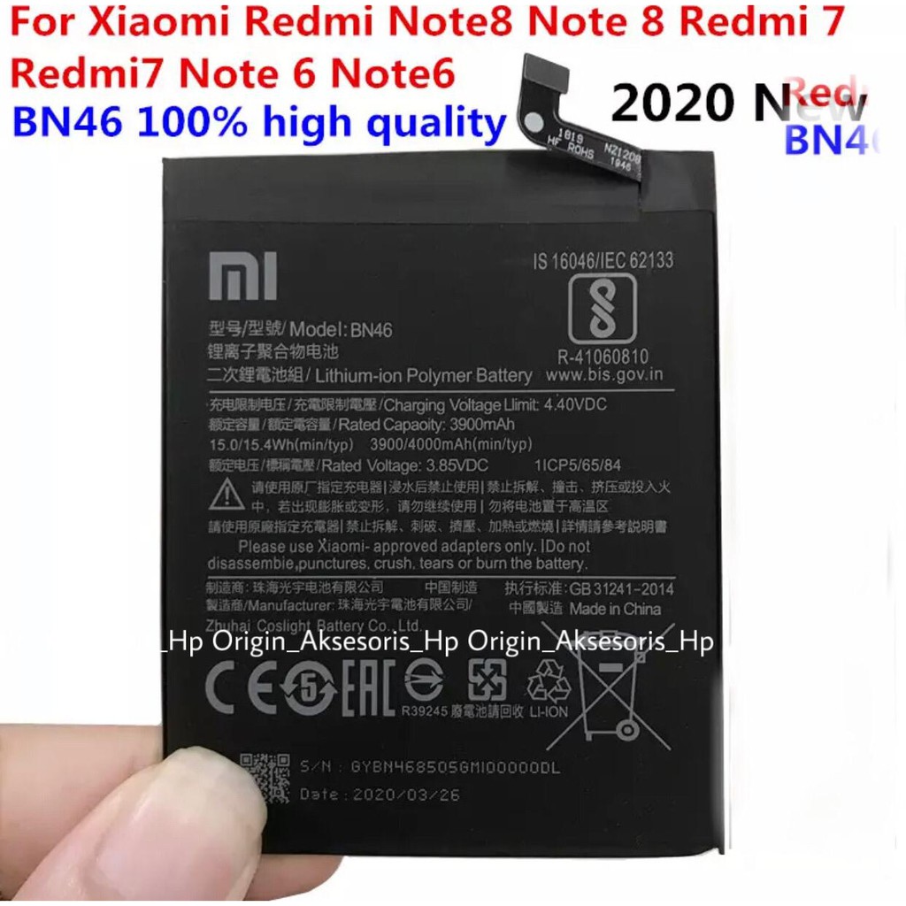 Baterai Xiaomi BN46 Redmi 7 Redmi Note 8 Original 100% Battery Batre BN 46 dc88