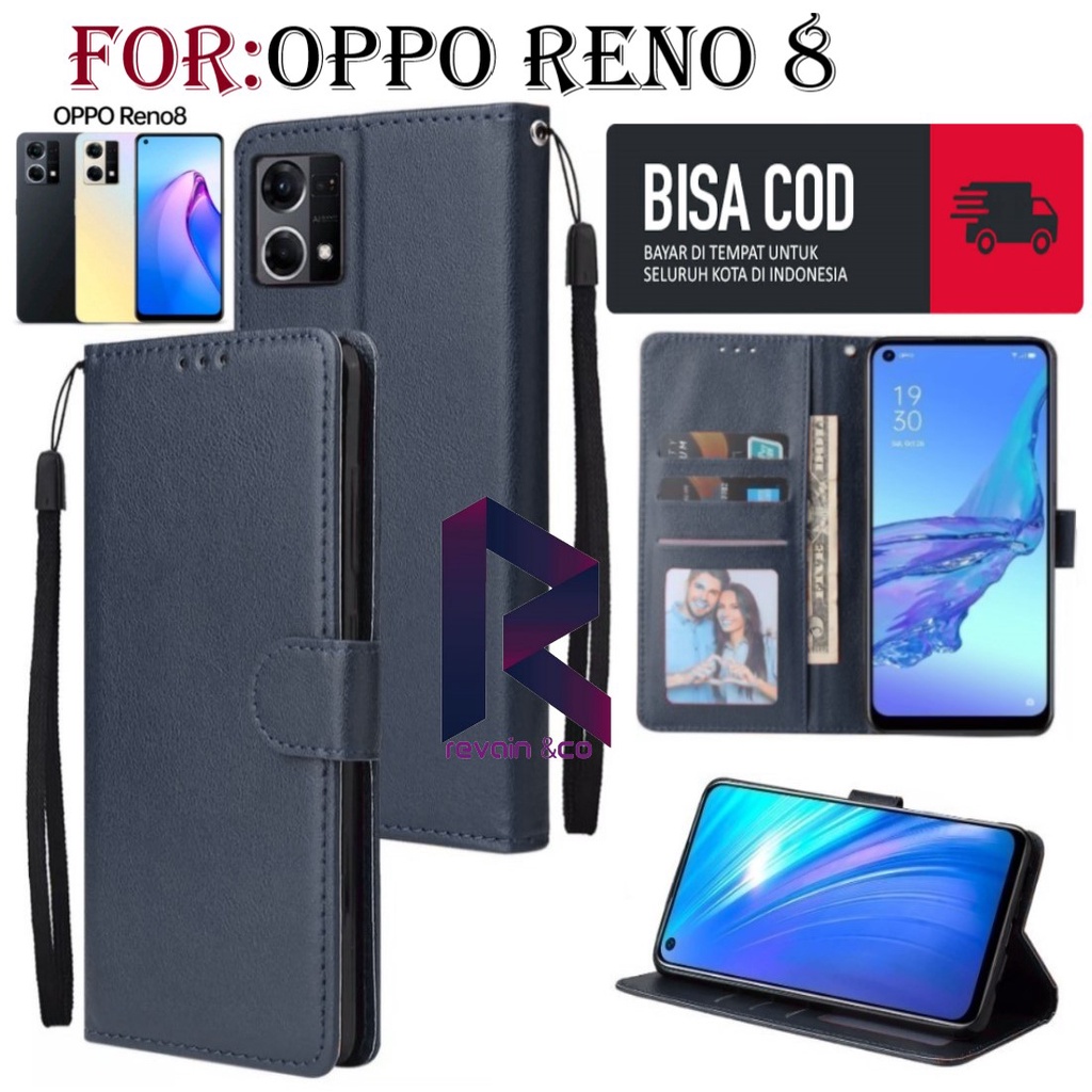 NEW OPPO RENO 8 2022 CASE FLIP WALLET LEATHER KULIT PREMIUM SARUNG BUKA TUTUP FLIP CASE OPPO RENO 8