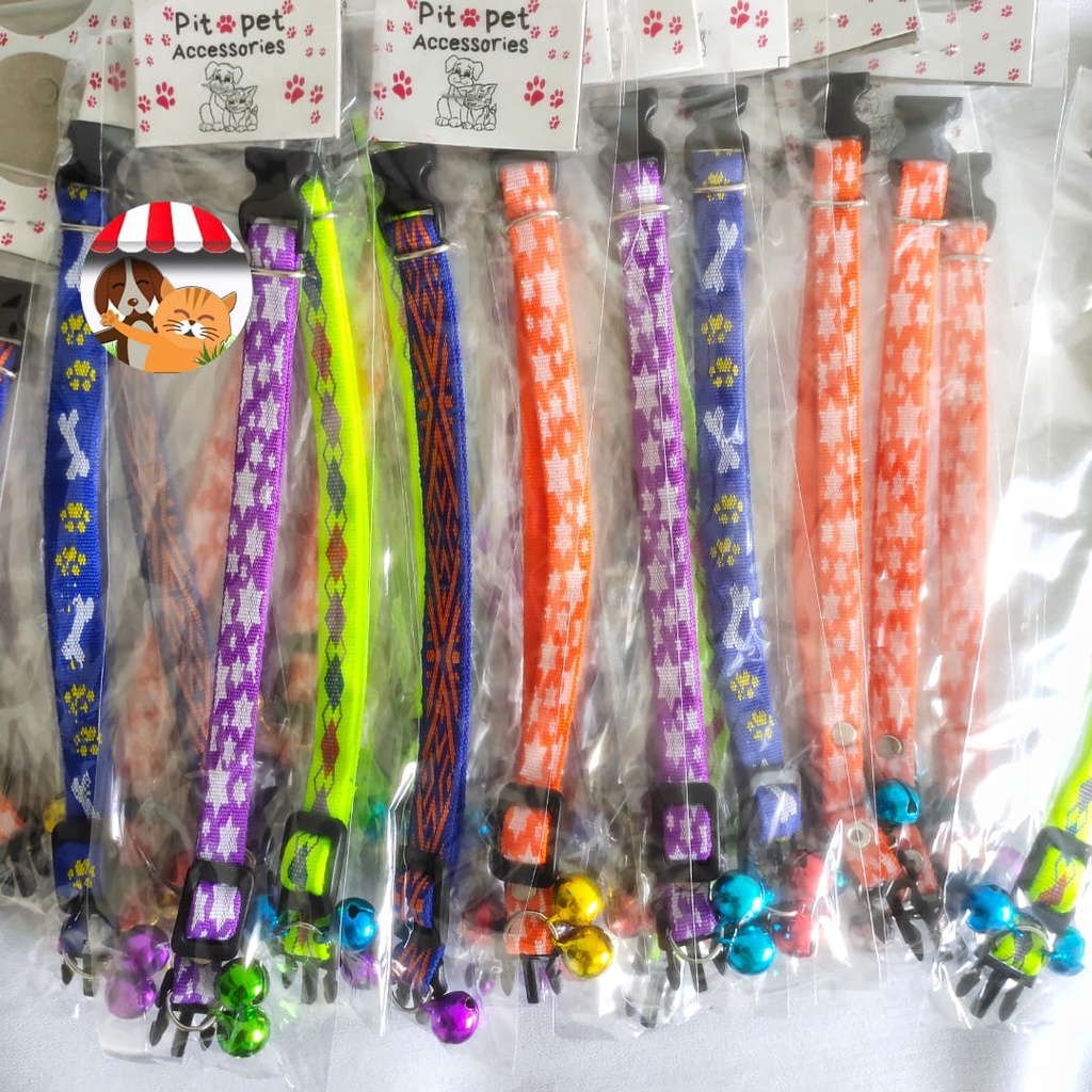 Kalung Kucing Anjing Mini Kelinci Motif Dua Lonceng - Kalung Hewan