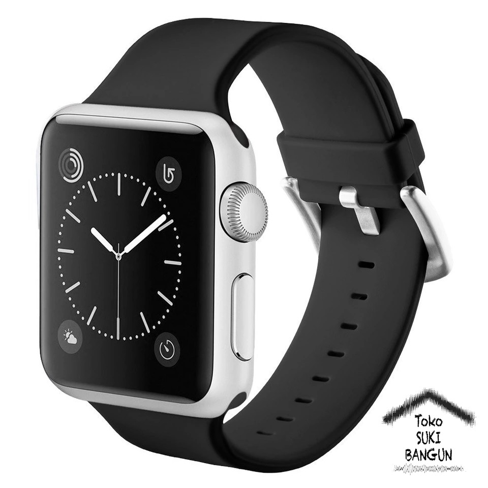 Strap Apple Watch Series 7 6 5 4 3 2 1 41mm 40mm 38mm TALI JAM BUCKLE Rubber Silicone Sport