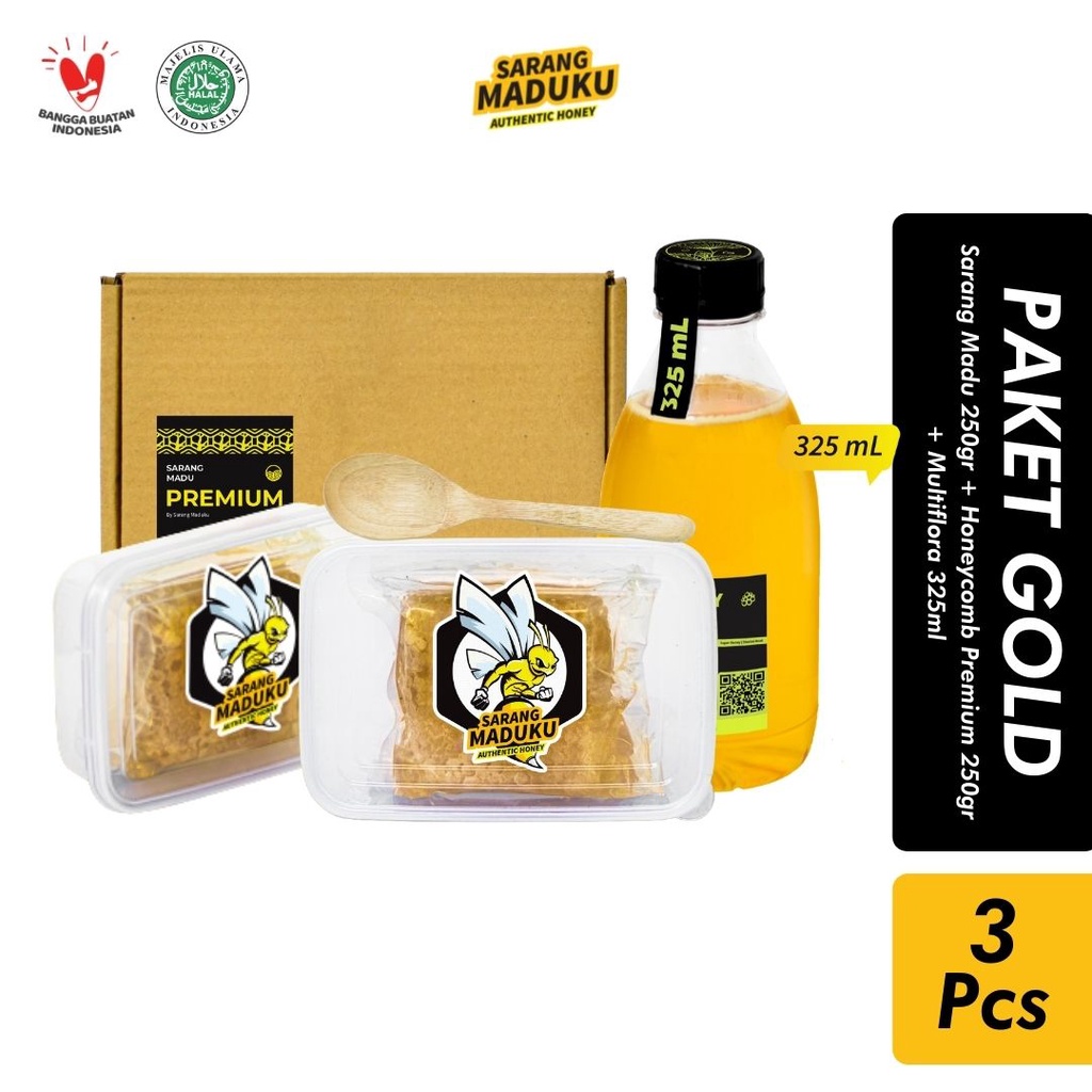 

Madu Murni + Sarang Madu + Premium Honeycomb