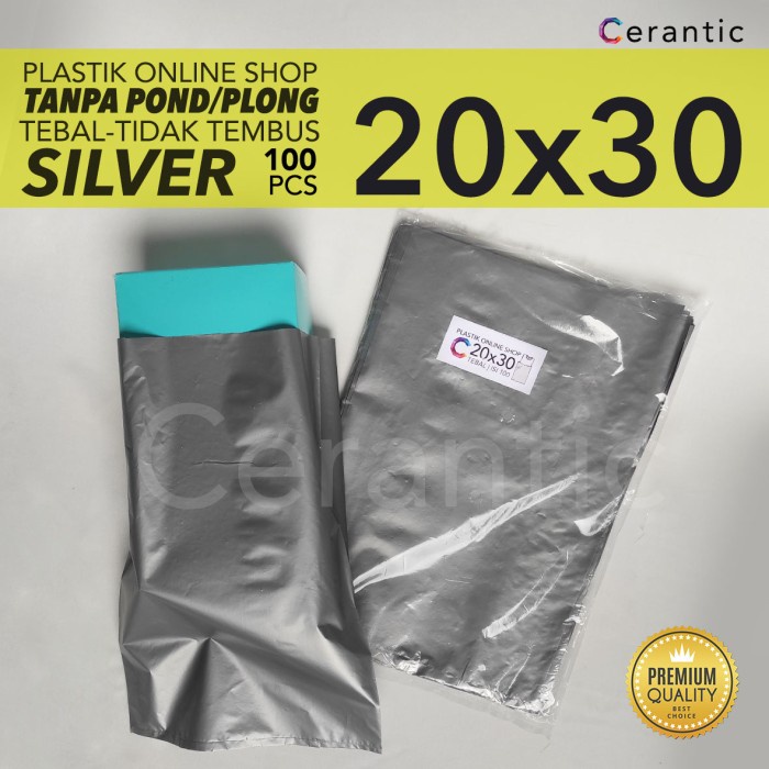 Kantong Plastik Packing Online Shop 20 x 30 Kresek Olshop HD Tebal 20x30 cm SILVER