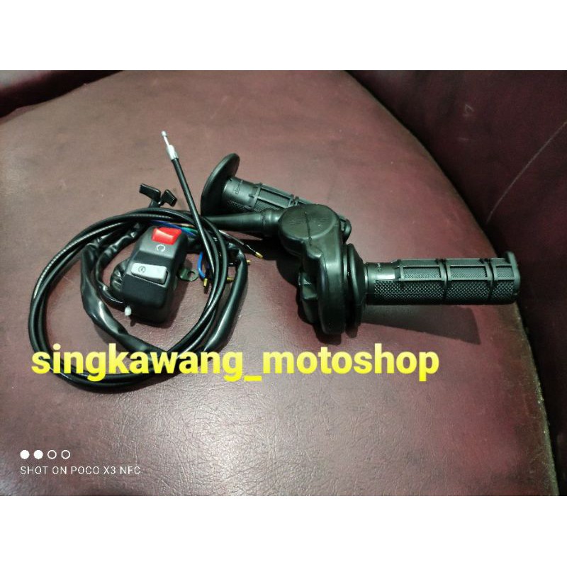 GAS SPONTAN ATAU GAS KONTAN DOMINO 1 KABEL PLUS SAKLAR ONOF STATER universal semua motor